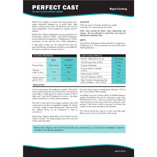Perfect Cast 2 Part Resin and Hardener - Rigid - 750ml Kit